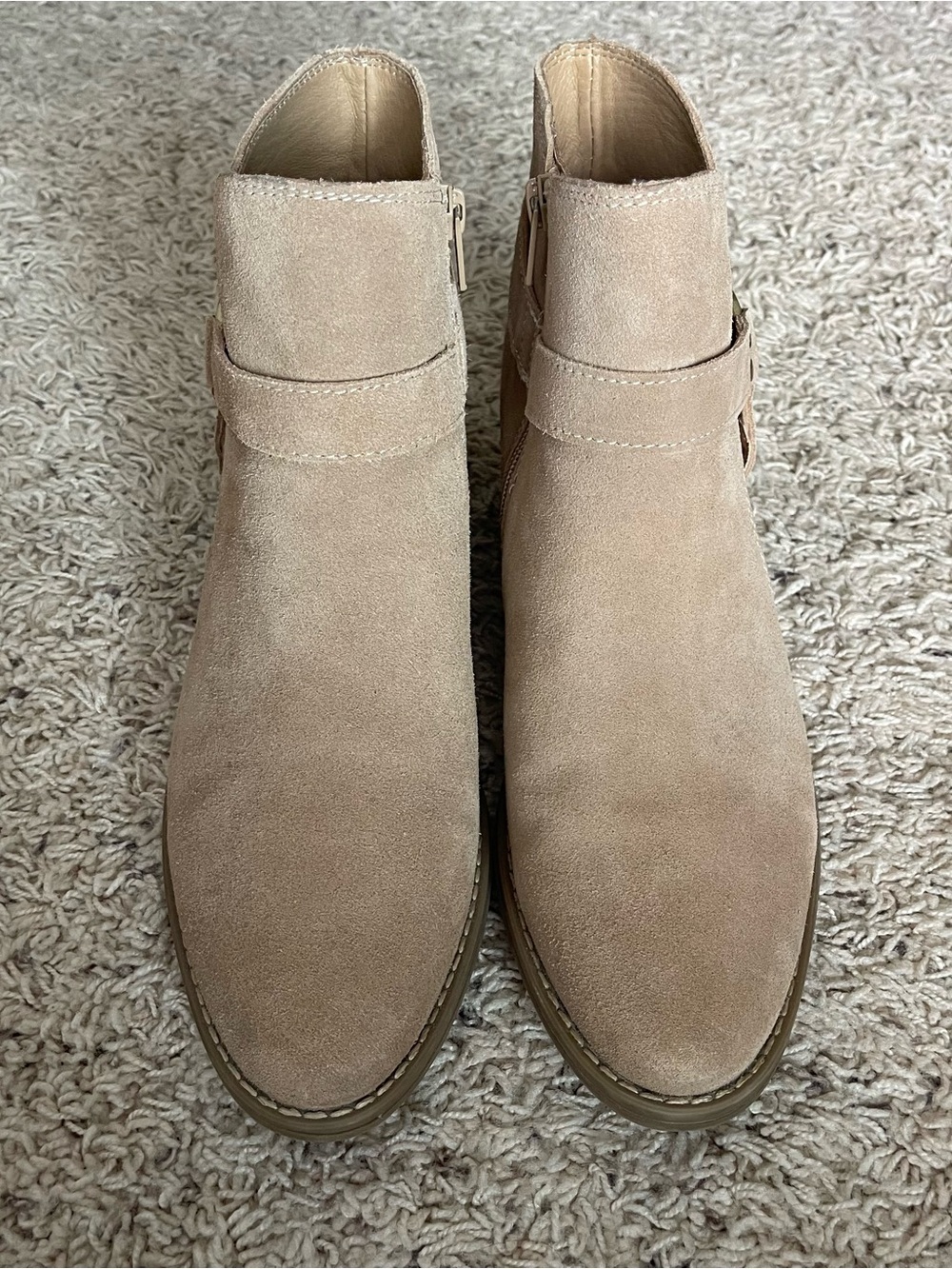 House of Harlow Altossa Booties Tan Suede Harness Ankle Boots Womens 9M - Picture 4 of 6